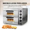 Electric oven - for pizza / chicken / bread - stainless steel - double-layer