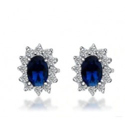 Luxurious earrings with crystals - 925 sterling silverEarrings