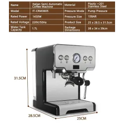 Coffee maker machine - semi-automatic - 15 Bar