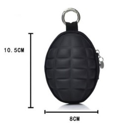 Car keys organizer - pouch bag with zipper & keyring - grenade shapeKeyrings