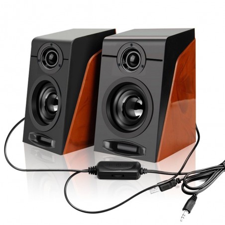 Wood grain speakers - bass stereo - computer speakersSpeakers