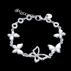 Trendy bracelet with butterflies - 925 sterling silver