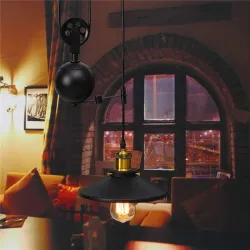 E27 - black vintage lamp - retractable adjustable length