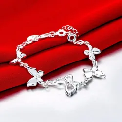 Trendy bracelet with butterflies - 925 sterling silver