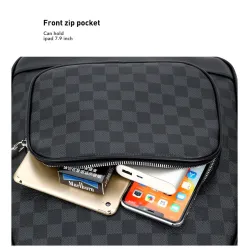 Polo backpack - plaid design - USB charging port - waterproof