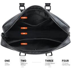 Classic business bag - plaid leather - briefcaseBags