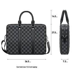 Classic business bag - plaid leather - briefcaseBags