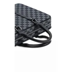 Classic business bag - plaid leather - briefcaseBags