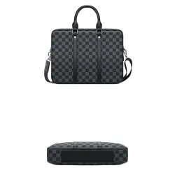 Classic business bag - plaid leather - briefcaseBags