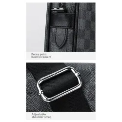 Classic business bag - plaid leather - briefcaseBags