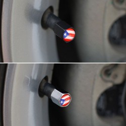 4Pcs - puerto rico flag - valve caps - 1Pcs leather wrenchStyling parts