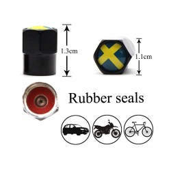 4Pcs/set - sweden flag - valve capsStyling parts