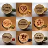 Coffee decoration - plastic stencil - 16 pieces