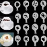 Coffee decoration - plastic stencil - 16 pieces