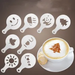 Coffee decoration - plastic stencil - 16 pieces