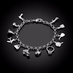 Pretty bracelet - 925 sterling silver - mixed crystals