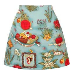 Retro - vintage - cotton skirt - floral print