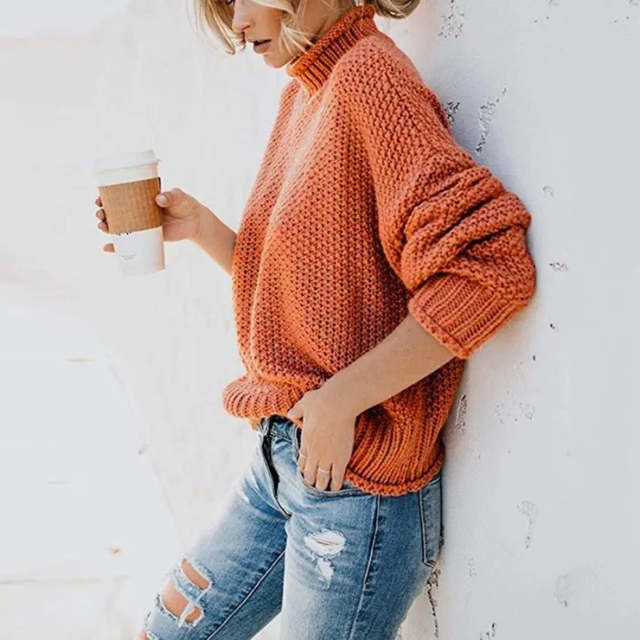 Women Sweaters - Long Sleeve - Knitted