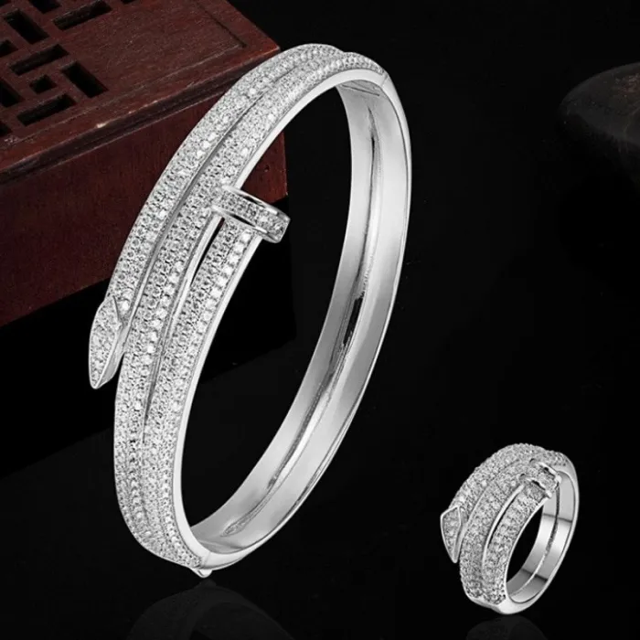 Gold-color bracelet - love bangles