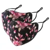 Protective face / mouth mask - PM2.5 - reusable - floral print - 2 pieces
