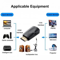 HDMI to VGA adapter - male to female splitter - 3.5 audio jack - cable converterSplitters