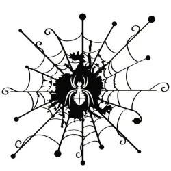 Cartoon web with a spider - car sticker