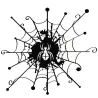 Cartoon web with a spider - car sticker