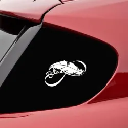Bird feather - vinyl car sticker