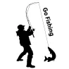 Go Fishing - car sticker - 9.2 * 15.2cm