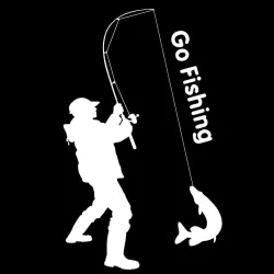 Go Fishing - car sticker - 9.2 * 15.2cm