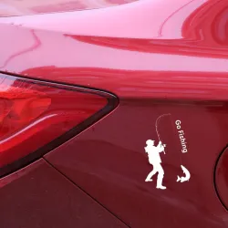 Go Fishing - car sticker - 9.2 * 15.2cm