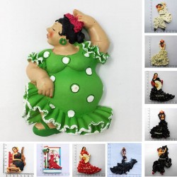 Spain - Barcelona - Malaga - flamenco dancer - tourism souvenirs - fridge magnetsFridge magnets