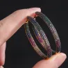 Rainbow hoop earrings - cubic zirconiaEarrings