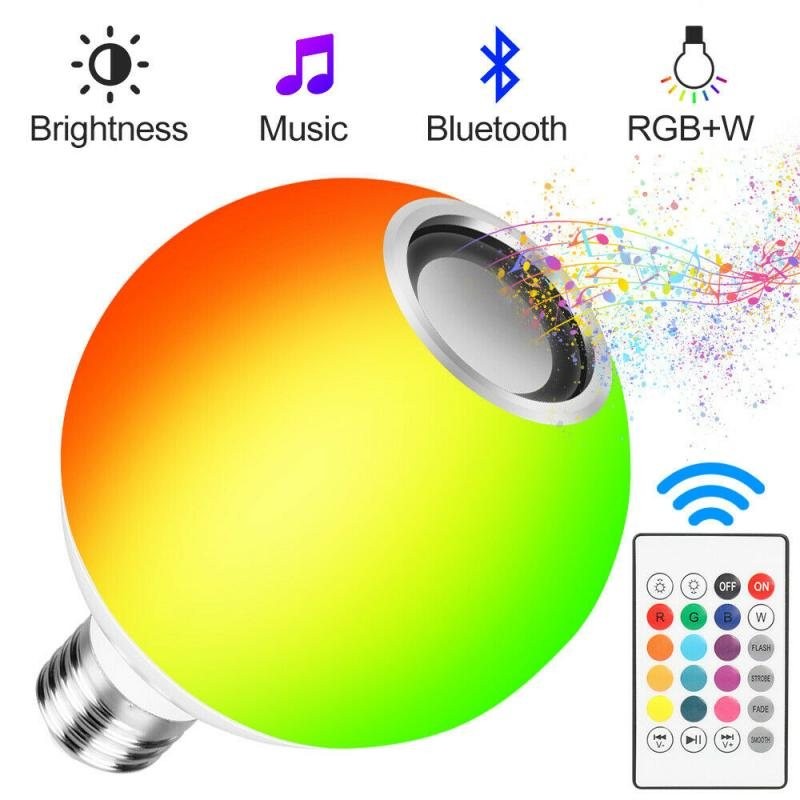 12W - E27 - RGB - LED bulb with Bluetooth speaker - remote controlE27