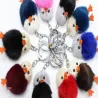 Fluffy furry pom pom with chicks - keychainKeyrings
