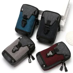 Small waist bag - canvas pouch with zipper