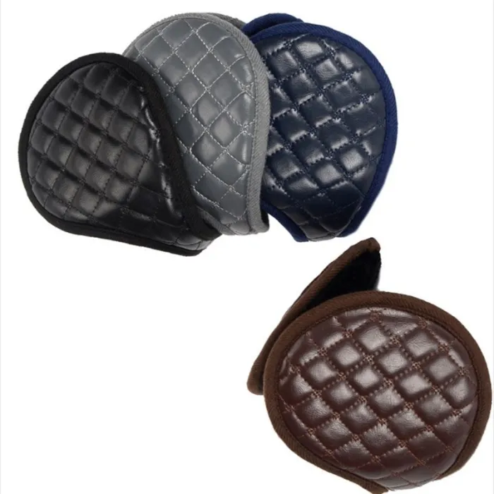 Leather & plush - earmuffs - foldable