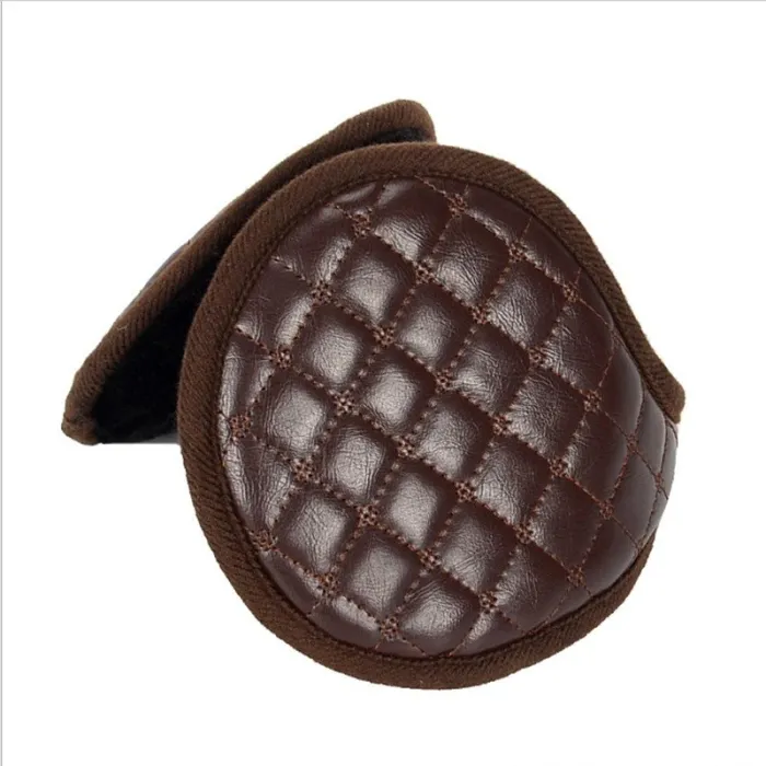 Leather & plush - earmuffs - foldable
