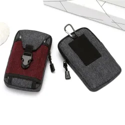 Small waist bag - canvas pouch with zipper