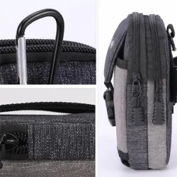 Small waist bag - canvas pouch with zipper