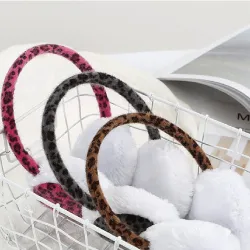 Leopard print plush earmuffs