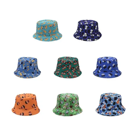 Vintage - printed fishing hat - reversible - unisex