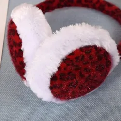 Leopard print plush earmuffs