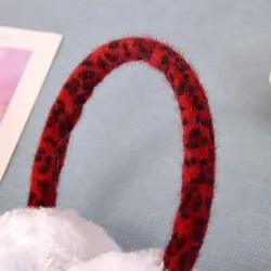 Leopard print plush earmuffs