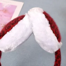 Leopard print plush earmuffs