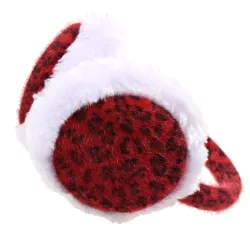 Leopard print plush earmuffs