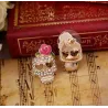 Crystal skull with rose - small earringsEarrings