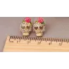 Crystal skull with rose - small earringsEarrings