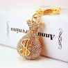 Crystal money bag - keychainKeyrings