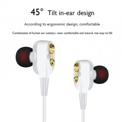 Wired earphones - earpods - high bass - dual drive - with microphone - 3.5mm